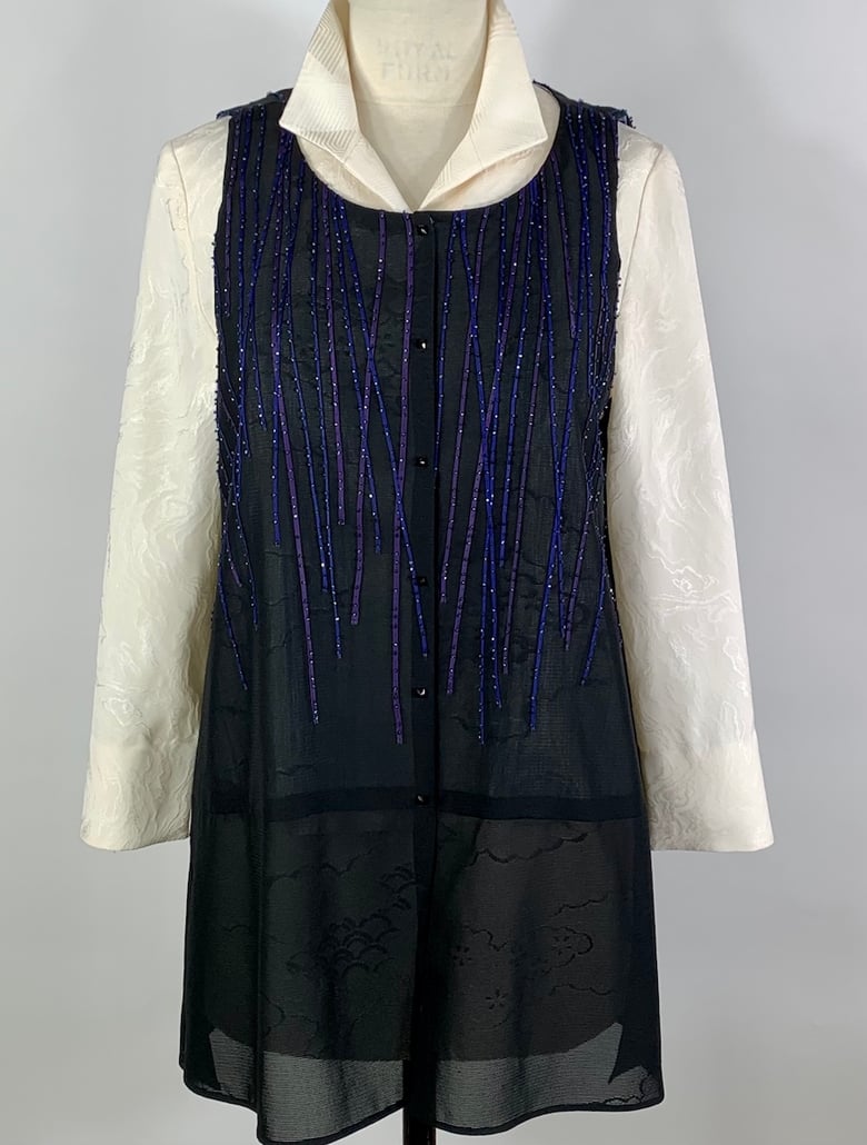 Image of Black and Blue Beaded Vest