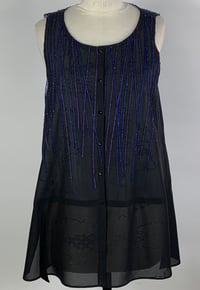 Image 3 of Black and Blue Beaded Vest