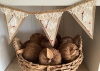 Image 2 of #29 Rustic Christmas Bunting - Natural & Red stars and Gold sparkles