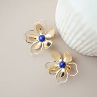Image 1 of Boucles d'Oreilles ODILIE - Bleu