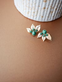 Image 2 of Puces ISADORA - Vert - Or/Argent