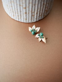Image 4 of Puces ISADORA - Vert - Or/Argent