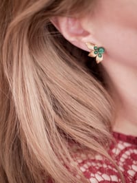 Image 3 of Puces ISADORA - Vert - Or/Argent