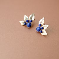 Image 1 of Puces ISADORA - Bleu - Or/Argent