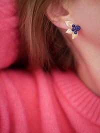 Image 2 of Puces ISADORA - Bleu - Or/Argent