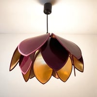 Image 1 of Grande suspension design fleur Lotus de Robert de Schuytener années 80