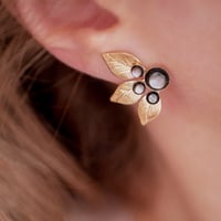 Image 1 of Puces ISADORA - Gris - Or/Argent