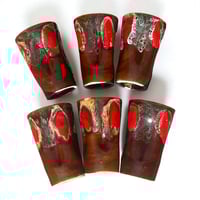 Image 4 of Service Vallauris vintage années 50/60 – pichet + 6 verres, céramique Fat Lava