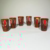 Image 5 of Service Vallauris vintage années 50/60 – pichet + 6 verres, céramique Fat Lava