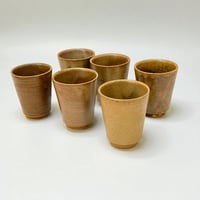 Image 1 of Set de 6 verres - gobelets de Digoin en grès vernissé vintage 1960 1970