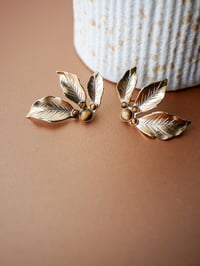 Image 2 of Grandes Boucles d'Oreilles ISADORA - Brun doré - Or/Argent
