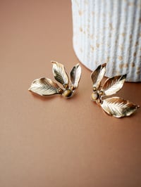 Image 3 of Grandes Boucles d'Oreilles ISADORA - Brun doré - Or/Argent