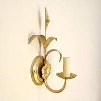 Image 4 of Applique murale fleur dorée en métal  – Style Hollywood Regency – Années 80