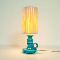 Image 1 of Lampe bougeoir Art Déco 1930s en céramique émaillée vert
