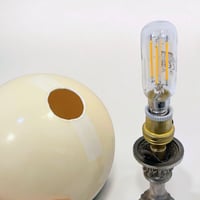 Image 8 of Lampe oeuf d'autruche sur socle en métal argenté Napoléon III Cabinet de curiosités