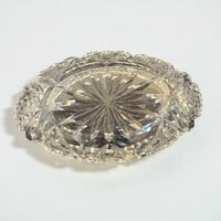 Image 10 of Saladier ovale ancien en cristal taillé  - Coupe à fruits vintage - Cristal de Lorraine 1960