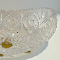 Image 6 of Saladier ovale ancien en cristal taillé  - Coupe à fruits vintage - Cristal de Lorraine 1960