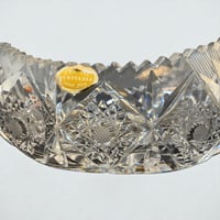 Image 9 of Saladier ovale ancien en cristal taillé  - Coupe à fruits vintage - Cristal de Lorraine 1960