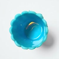 Image 7 of Ancien petit pot en verre opaline bleue fin XIXe - XXe - Opaline de foire - Portieux