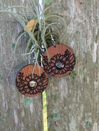 Image 4 of *NEW* Leather Sunflower Earrings