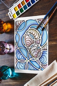 Image 2 of Postcard for Voters 1/2 "Stained Glass Blue Wave"