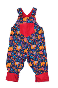 Image of Baby/Toddler Reversible Dungarees - Elephants