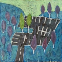 Image 1 of Leaf Peeping, 2025. Oil on linen. 12 x 12 inches. Unframed.