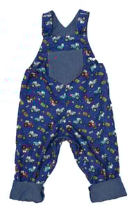 Image of Baby/Toddler Reversible Dungarees - Tractors