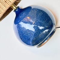 Image 7 of Lampe boule en céramique grès bleu de fer vintage signé Colette Houtmann 1970s