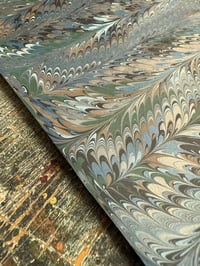 Image 5 of Hand Marbled paper one-of-a-kind 'Dark Plumes '