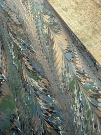 Image 3 of Hand Marbled paper one-of-a-kind 'Dark Plumes '