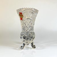 Image 1 of Vase sur pied vintage en cristal taillé signé Anna Hütte - West Germany - 1970