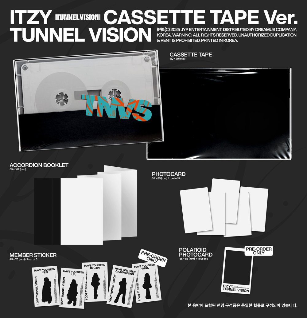 Image of [PRE-ORDER] ITZY ‘TUNNEL VISION’ (Casette Tape Ver.) + Aladin POB