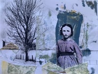 "A country Moment " mixed media original art on paper 