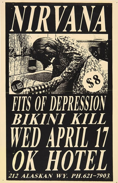 Image of Nirvana • Fits Of Depression • Bikini Kill | Poster