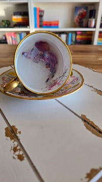 Image 2 of Rose Garden tea cup trinket/ dice rolling tray