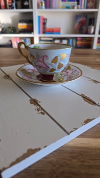 Image 3 of Rose Garden tea cup trinket/ dice rolling tray