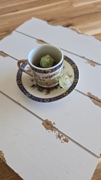 Image 1 of Peacock teacup dice/trinket dish
