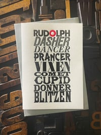 Image 2 of Santa's Reindeer | letterpress Christmas card