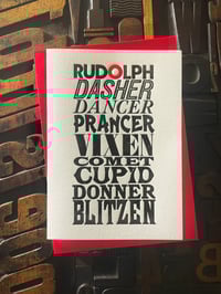 Image 3 of Santa's Reindeer | letterpress Christmas card