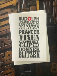 Image 4 of Santa's Reindeer | letterpress Christmas card