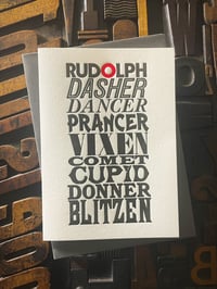 Image 6 of Santa's Reindeer | letterpress Christmas card