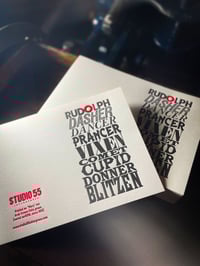 Image 7 of Santa's Reindeer | letterpress Christmas card