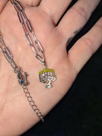 Image 4 of .925 Sterling Silver Menorah and Mustard Seed Necklace