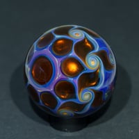 Image 3 of Metallic Elvis Amber Purple Pinwheel Marble