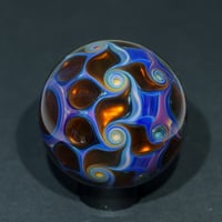 Image 4 of Metallic Elvis Amber Purple Pinwheel Marble