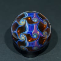 Image 5 of Metallic Elvis Amber Purple Pinwheel Marble