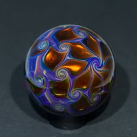 Image 7 of Metallic Elvis Amber Purple Pinwheel Marble