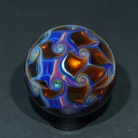 Image 6 of Metallic Elvis Amber Purple Pinwheel Marble