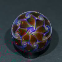 Image 8 of Metallic Elvis Amber Purple Pinwheel Marble